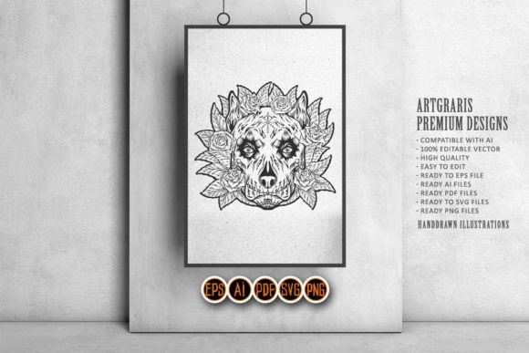 Download Blooming Skull Canine Head Delight - Premium Resources