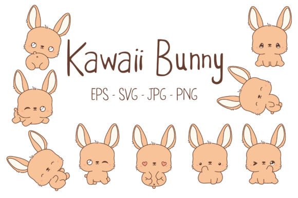 Download Kawaii Baby Bunny Set Illustrations - Premium Bundle