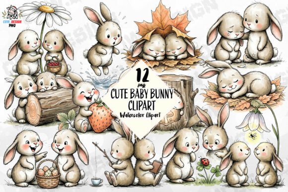 Download Cute Baby Bunny Clipart PNG - Baby bunny Collection